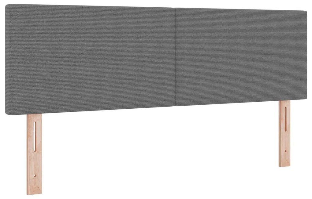 Fejtámla Egyszerű Design Világosszürke 140 cm Kordbársony