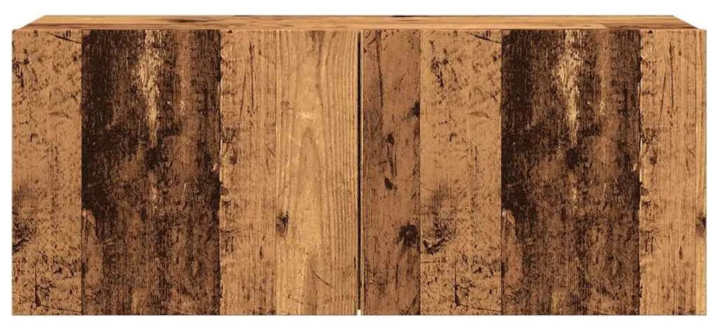 antik fa színű falra szerelhető TV-szekrény 100 x 30 x 41 cm