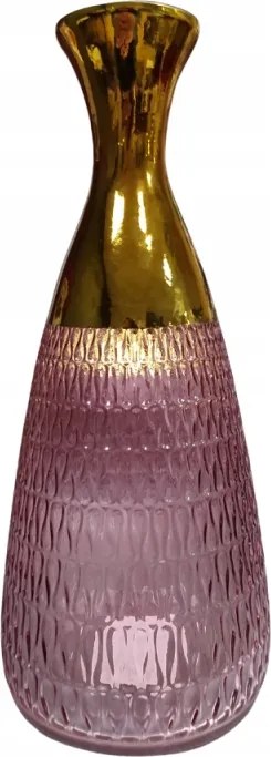 Elegáns üveg váza glamour világos rózsaszín 30cm nappaliba ajándék