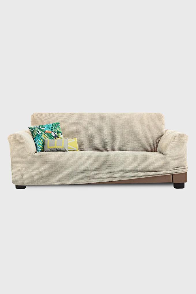 Milos háromszemélyes kanapéhuzat, krémszínű krém
