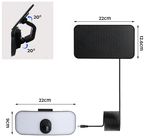 Brilagi - LED Napelemes érzékelős fali lámpa ROOF LED/13W/5V IP65