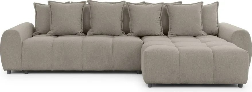 Szürkésbarna sarokkanapé (jobb oldali-heverő résszel) Albane – Ropez