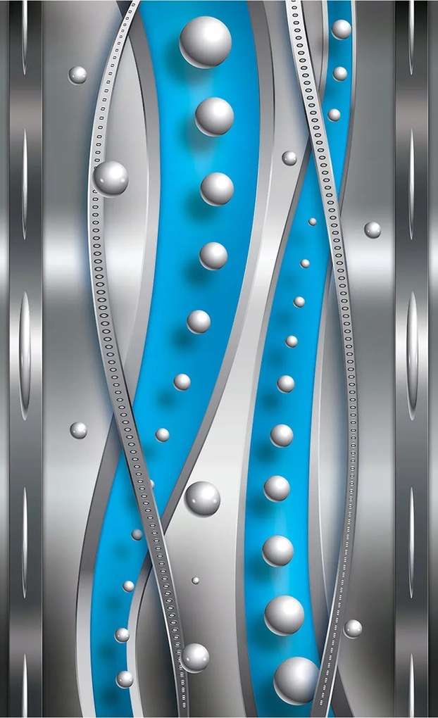 Fotótapéta Metál kék szürke gömbök vinil absztrakt 184x254 +ragasztó