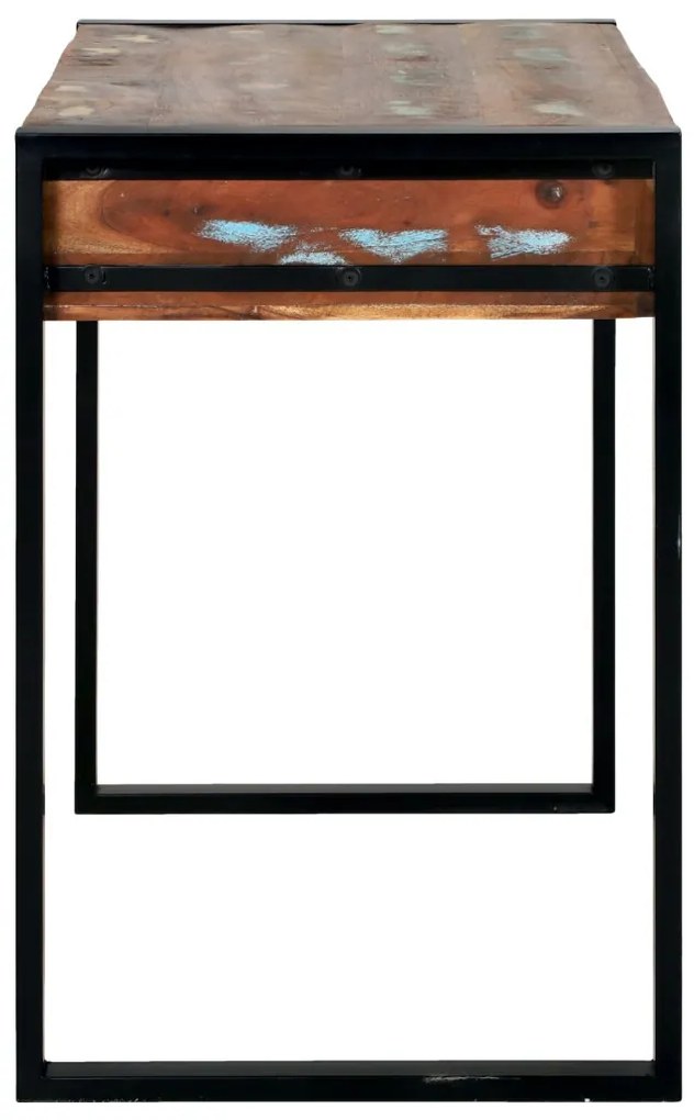 Tükörrel ellátott pipereasztal Többszínes 100x50x75 cm Tömör újrahasznosított fa