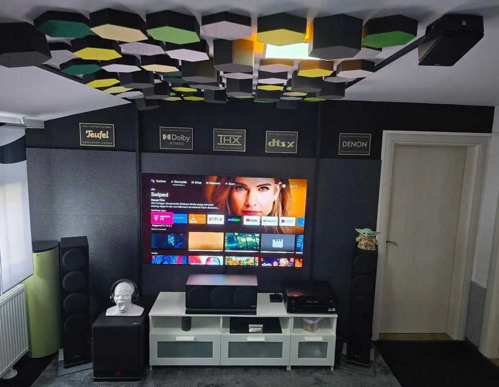 Bilnora extra sűrű akusztikai filc falpanel 100x50x2,5cm - öntapadós hátsó résszel - 14 sötét szűrke , 100x50x2,5cm