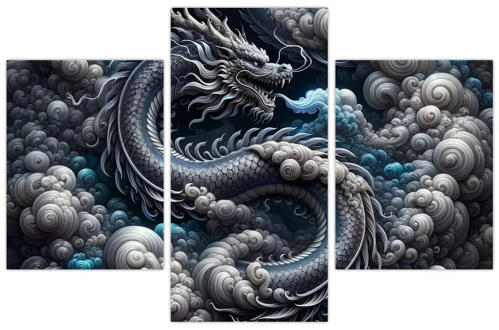 Kép – Sárkány a füstben (90x60 cm)