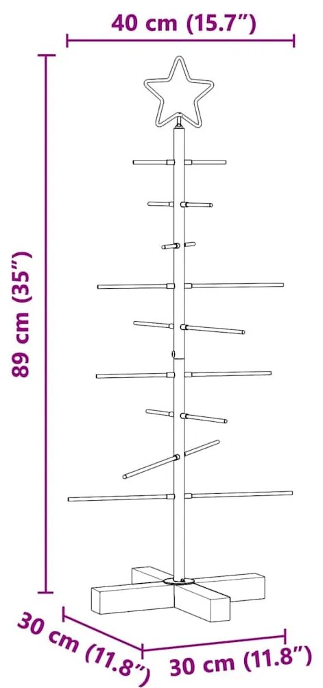 Fém karácsonyfa állvánnyal Fekete 90 cm Porszórt Acél