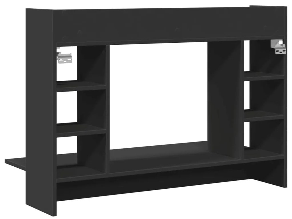 fekete szerelt fa falra szerelhető íróasztal 105 x 48 x 75 cm