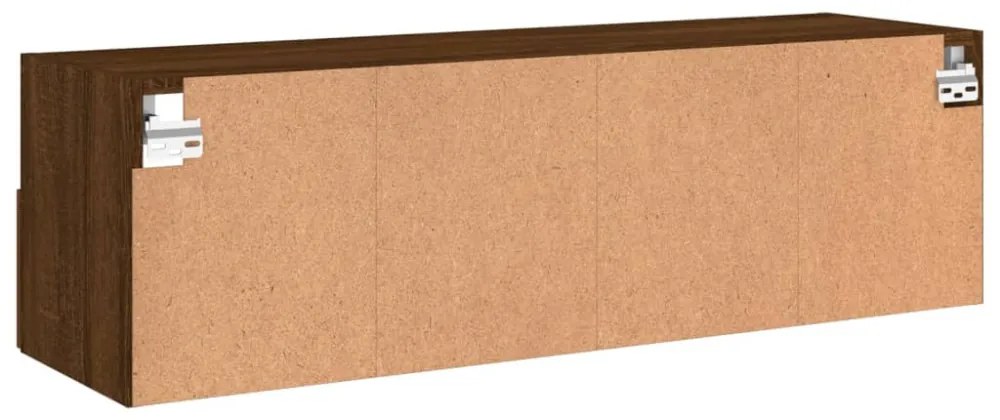 barna tölgyszínű szerelt fa fali TV-szekrény 100 x 30 x 30 cm
