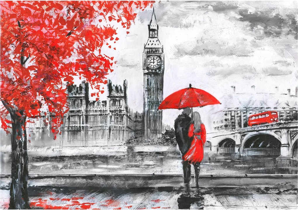 Fotótapéta London Eső szerelem modern stílusban 300x210 +ragasztó