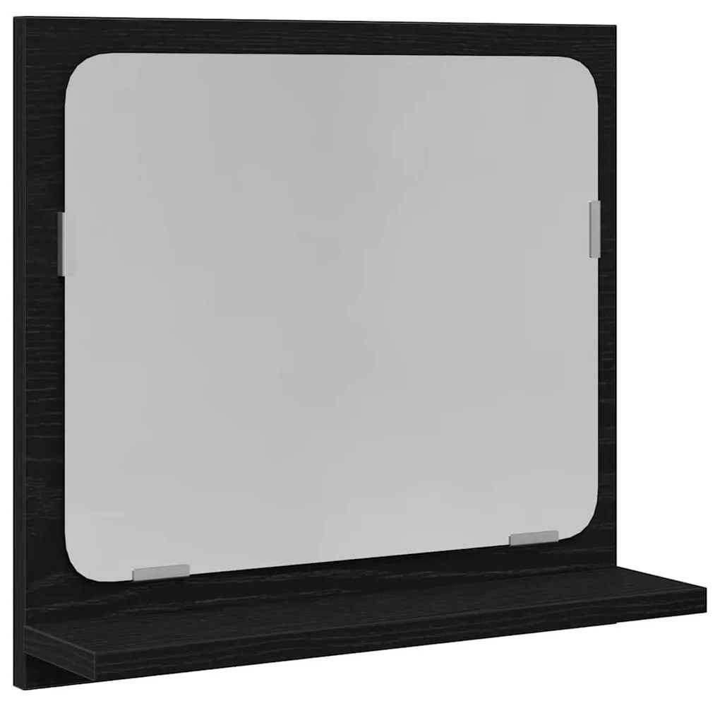 fekete tölgy színű szerelt fa fürdőszobatükör 40x10,5x37 cm
