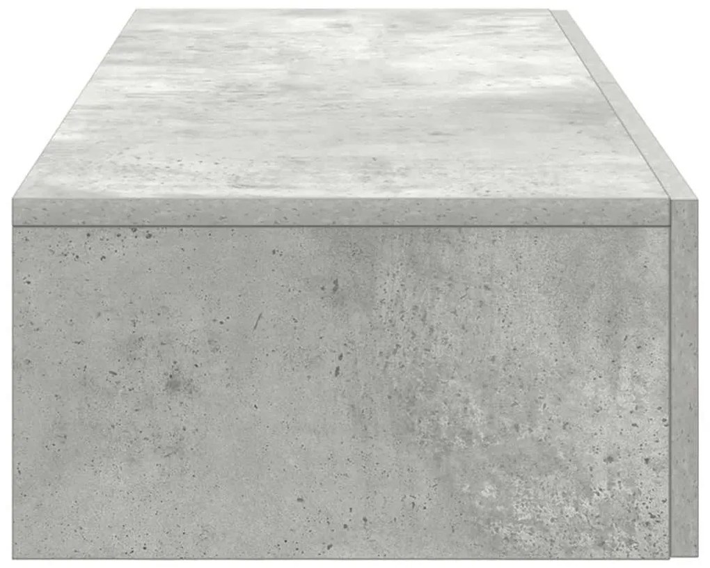 Falipolc fiókokkal betonszürke 100x36x19 cm műszaki fa