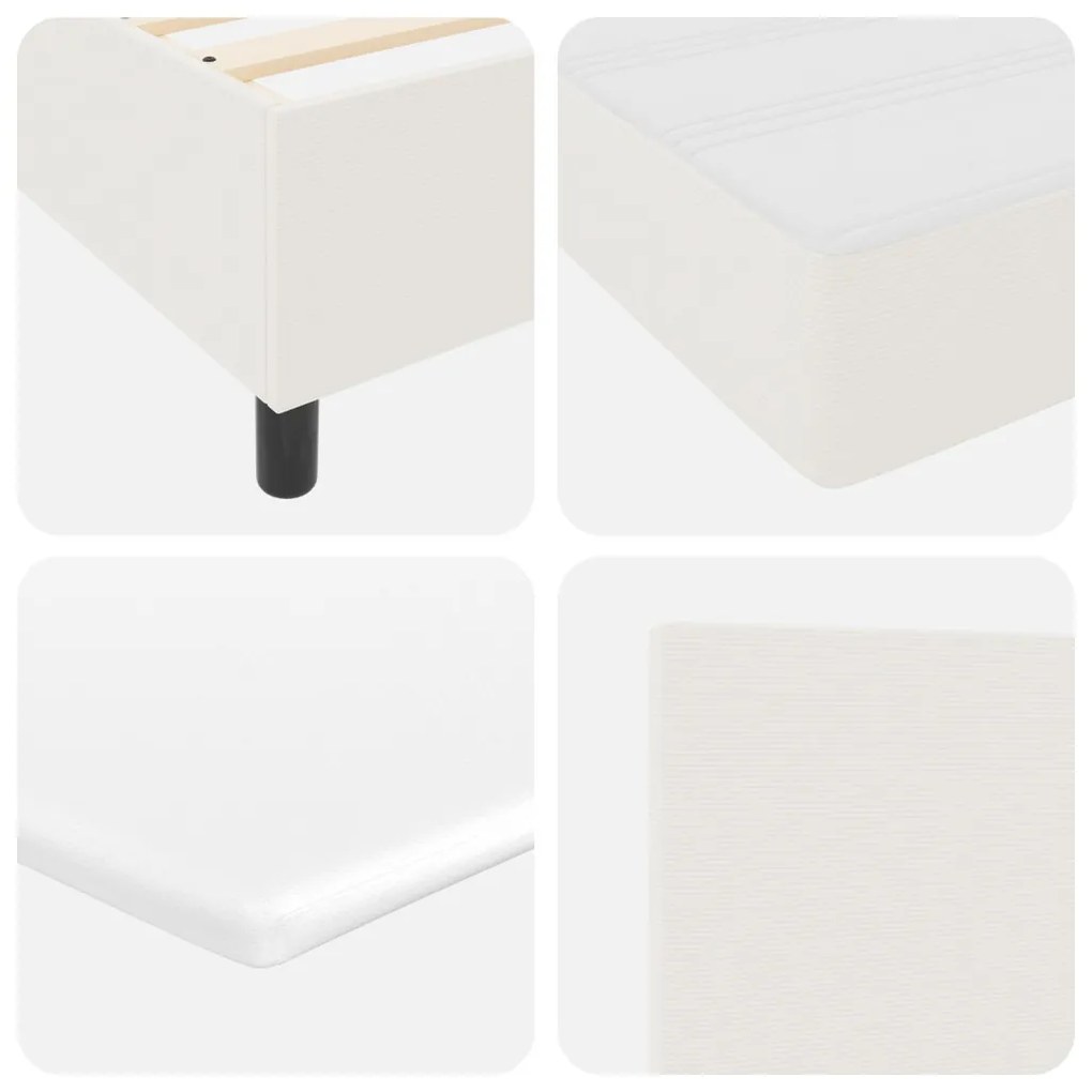 Boxspring Ágy Matrac & LED Krém 100x200 cm Bordázott Szövet