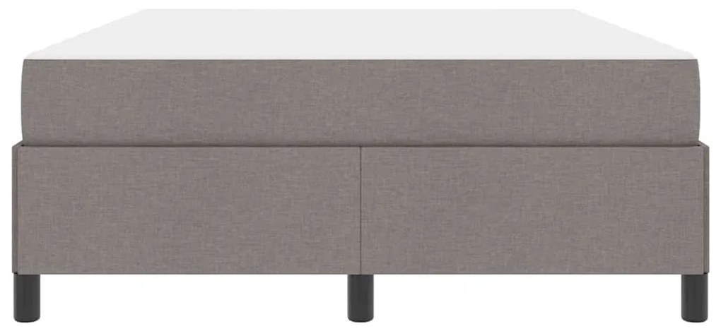 Boxrugós ágy Taupe és Fekete 140 x 190 cm Textil és mérnöki fa
