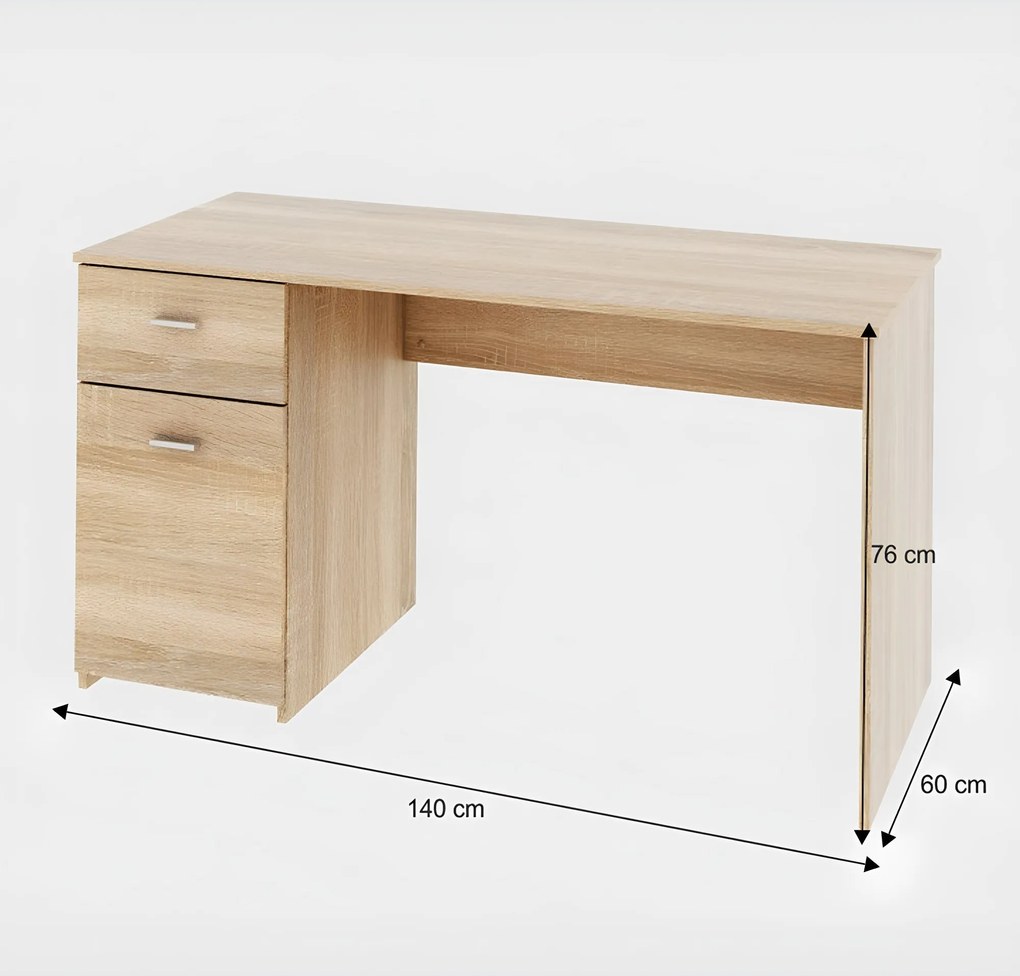 PC asztal, tölgy sonoma, BANY