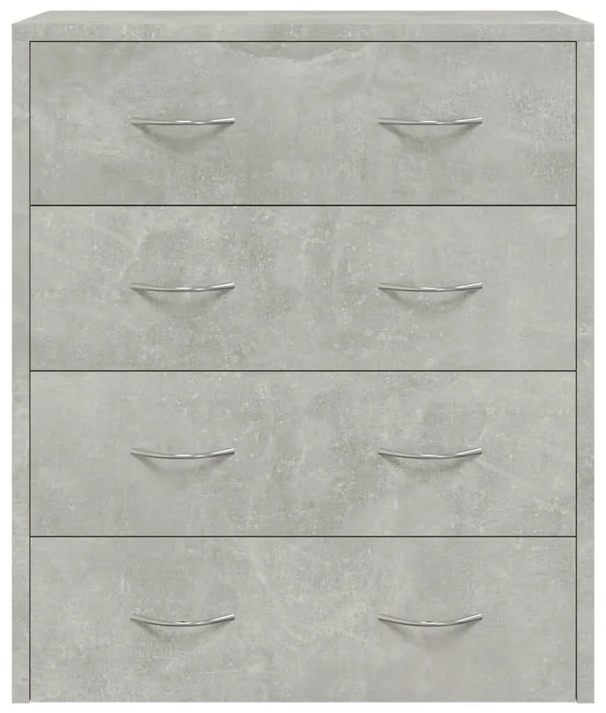 betonszürke tálalószekrény 4 fiókkal 60 x 30,5 x 71 cm