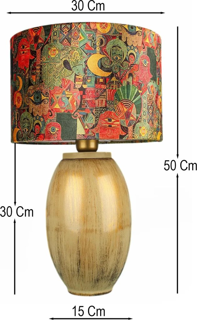Kerámia éjjeli lámpa, Ø30 cm – BK078