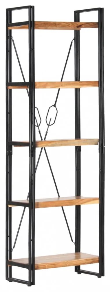 5 szintes tömör akácfa könyvespolc 60 x 30 x 180 cm