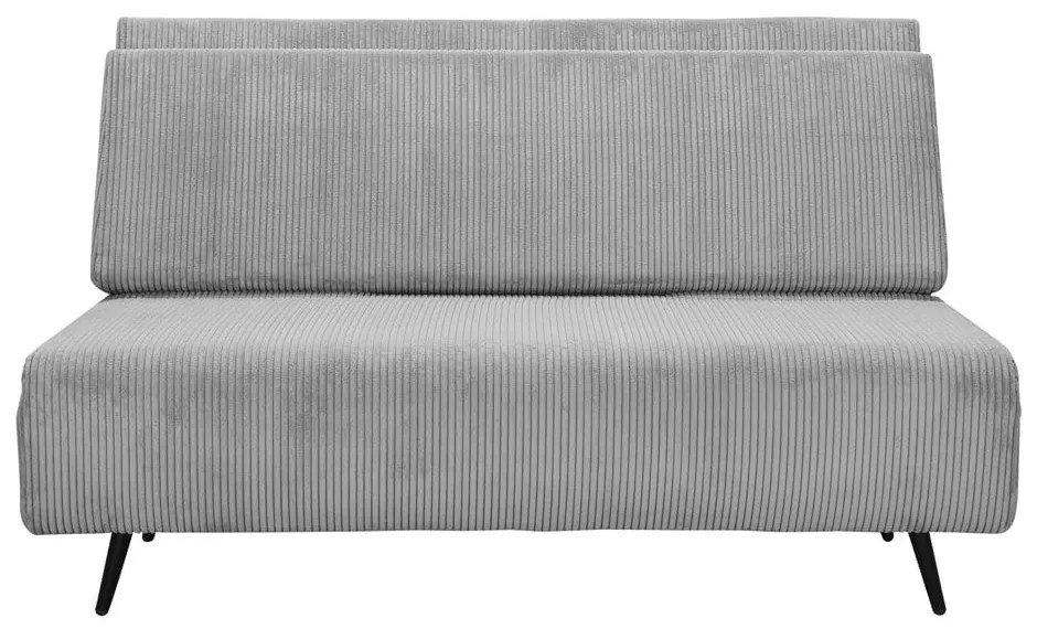 Világosszürke kordbársony kinyitható kanapé 140 cm Mallory – Støraa