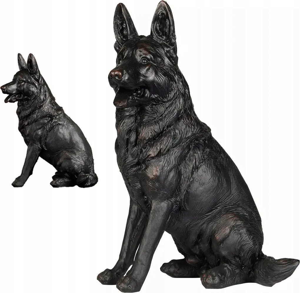 Schafer Kutya Figura dekoratív fekete kutya dekoráció nappali dekoráció 22cm