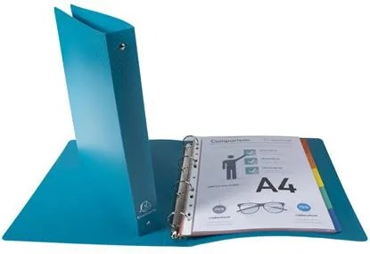 Gyűrűs könyv, 4 gyűrű, 40 mm, A4, PP, EXACOMPTA, sötétzöld (EX512803E)