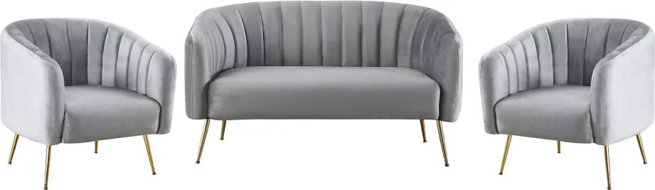 Design fotel, szürke Velvet szövet/gold króm-arany, BAGY