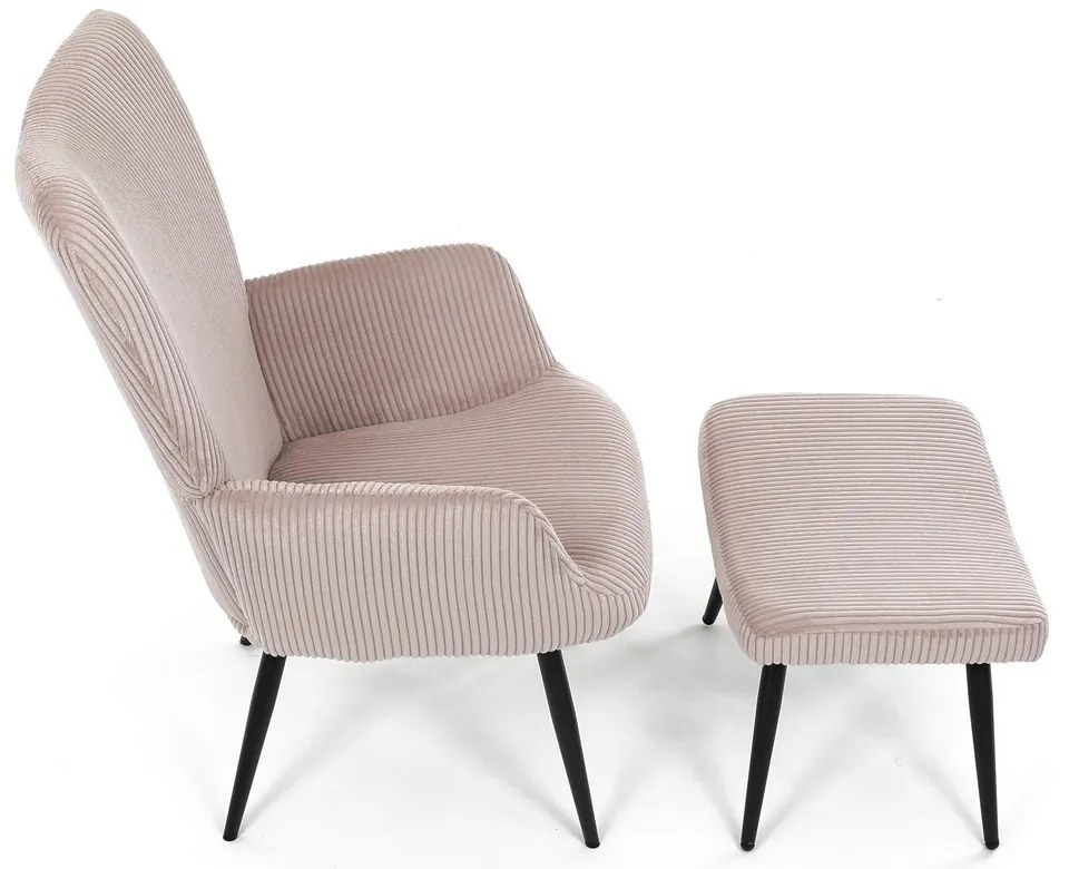 Pihenőfotel lábtartóval L7285 PINK6, rózsaszín