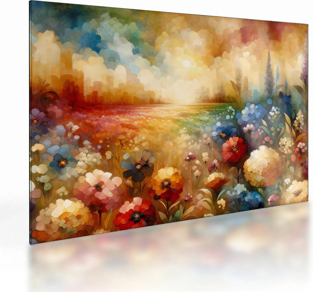 Üveg kép - Színes rét (70x50 cm)