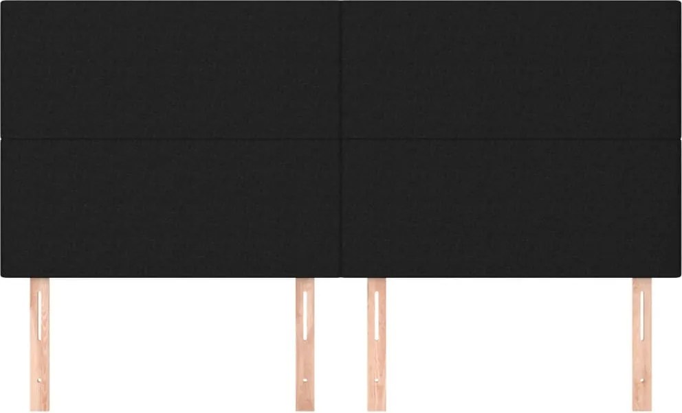 fekete szövet fejtámla 160x5x118/128 cm