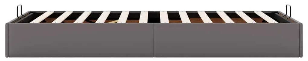 Ottomán ágykeret matrac nélkül szürke 90x190 cm műbőr