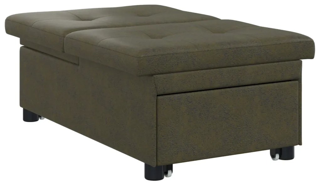Sofa Bed 3-az-1 Kihúzható dizájn Sötétszürke Műsuede bőr