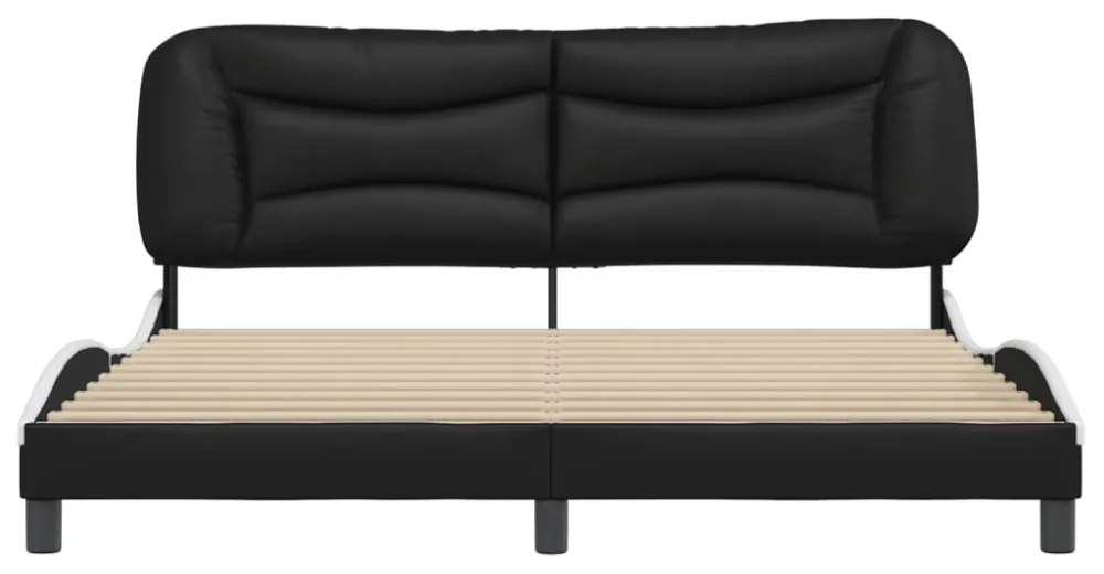 fekete és fehér műbőr ágykeret matrac nélkül Hvar 180x200 cm