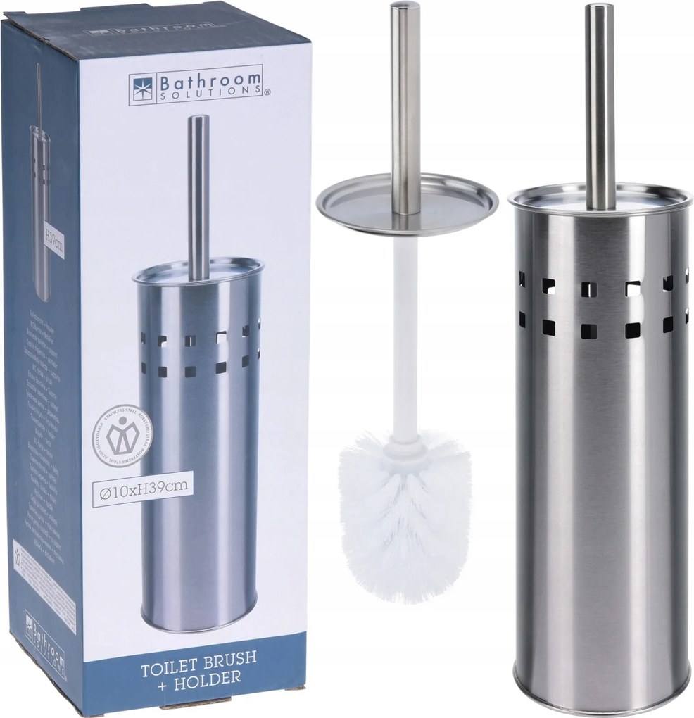 Rozsdamentes acél WC-kefe tartállyal