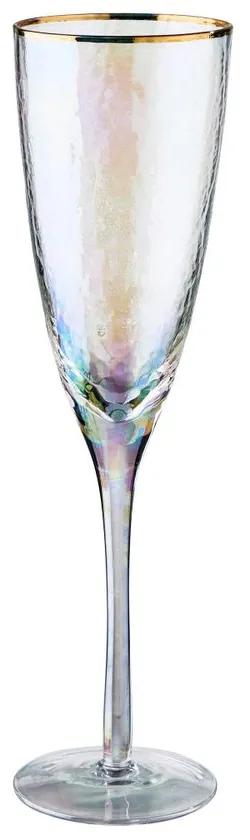 SMERALDA pezsgős pohár arany szegéllyel 250 ml