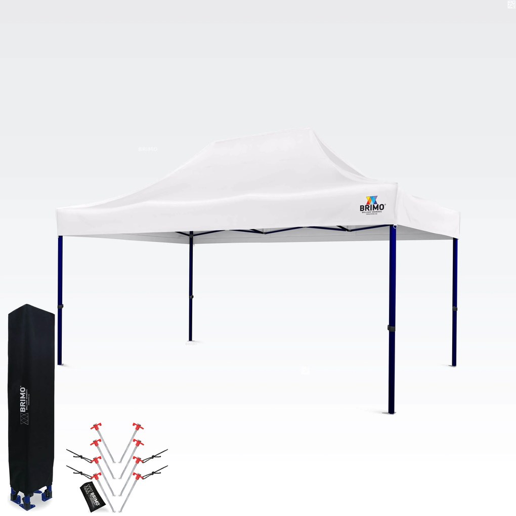 Kiállítási sátor 3x4,5m (45mm acél) | Gyors összeszerelés, hosszú élettartam - 3 oldalfal nélkül - Fehér