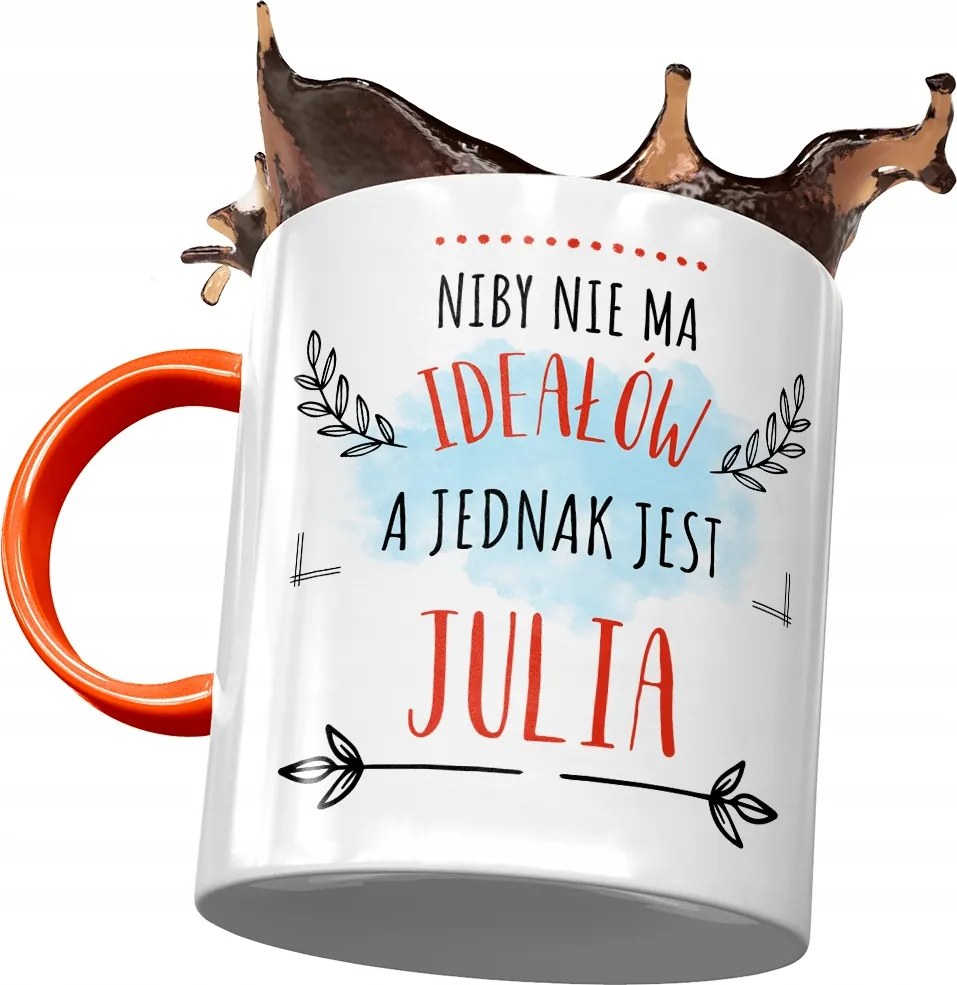 Narancssárga bögre Júlia Barátnő Feleség Nyomtatott Fotóval