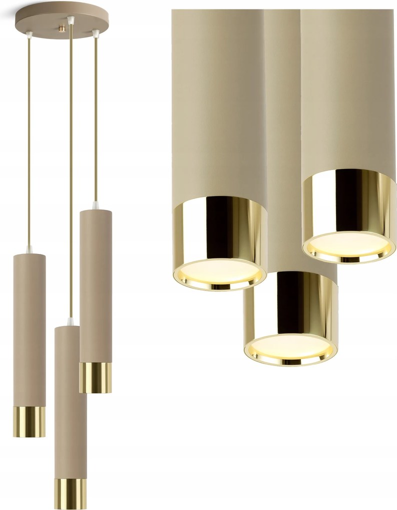 Mennyezeti függőlámpa kasmír cső Bézs ekrü Led konyhába nappaliba a pult felett