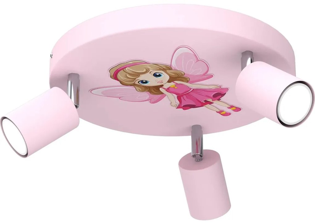 Gyerek spotlámpa FUN 3xGU10/8W/230V rózsaszín/Tündér
