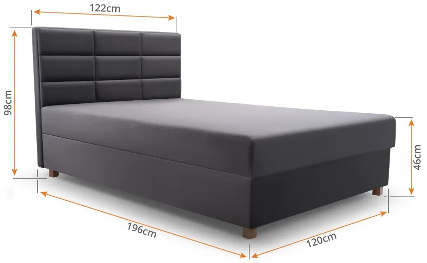 Egyszemélyes ágy 120 cm Picasso II (szürke) (tárolóhellyel és matraccal) . Akció -17%. 1071512