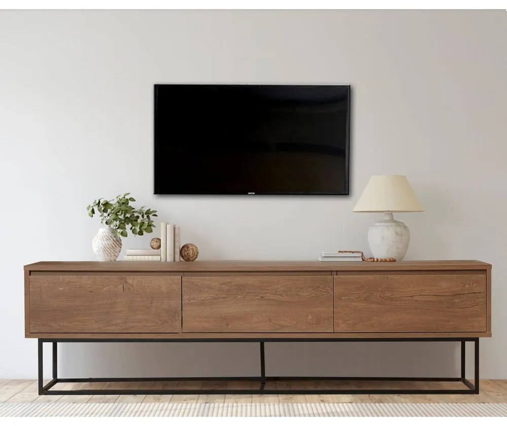 Natúr színű TV-állvány diófa dekorral 180x50 cm Rodez – Kalune Design