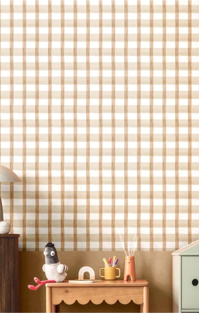 Parato Cristiana Masi Momi Plaid barna-fehér kockás vlies tapéta – 4477