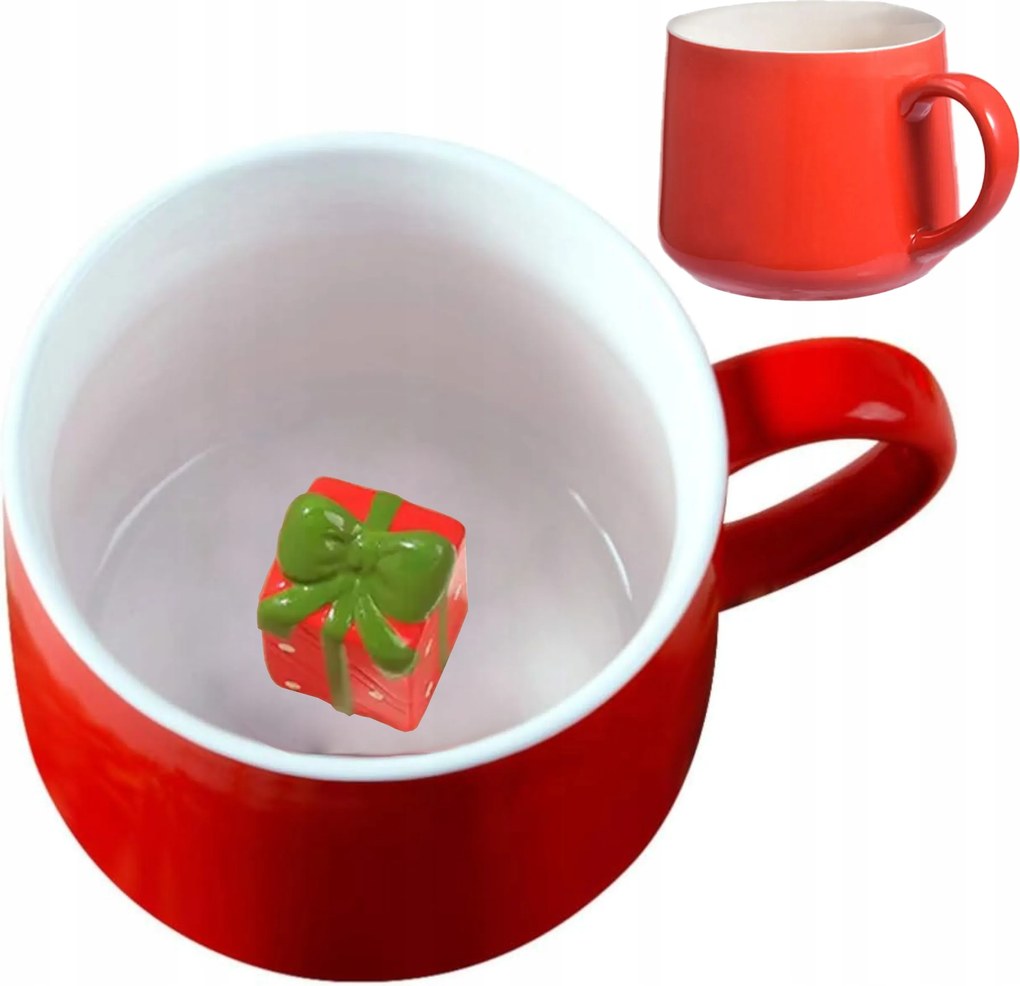 Karácsonyi Bögre 350ML Nagy Kerámia Hóember Karácsonyfa Ajándék