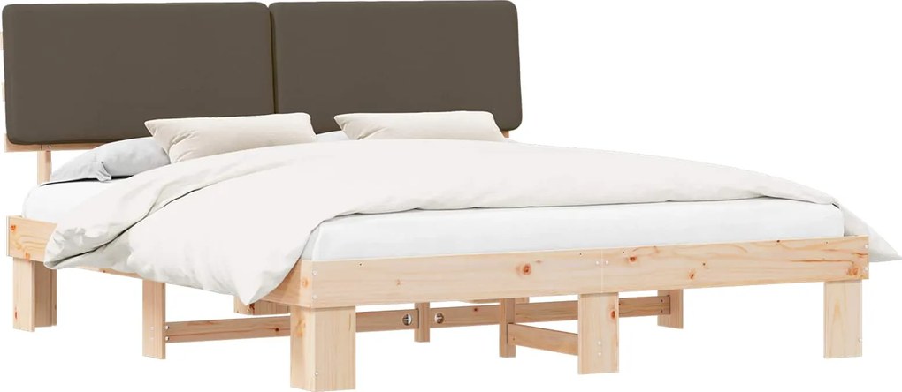 vidaXL Ágykeret Kárpitozott Fejtámlával Tópszínű 180 x 200 cm