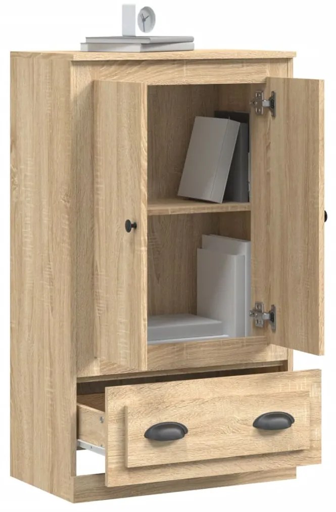 sonoma tölgy szerelt fa magasszekrény 60x35,5x103,5 cm