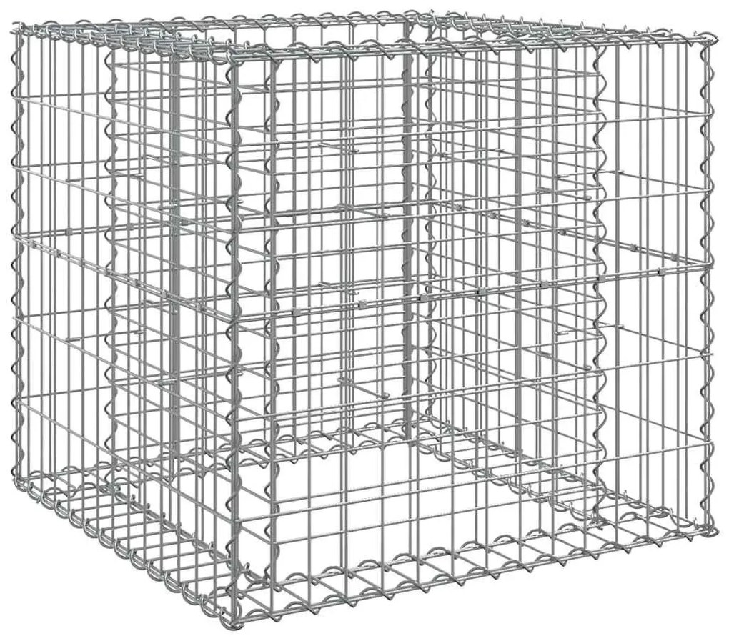 ezüst horganyzott vas gabion kosár 70 x 70 x 65 cm