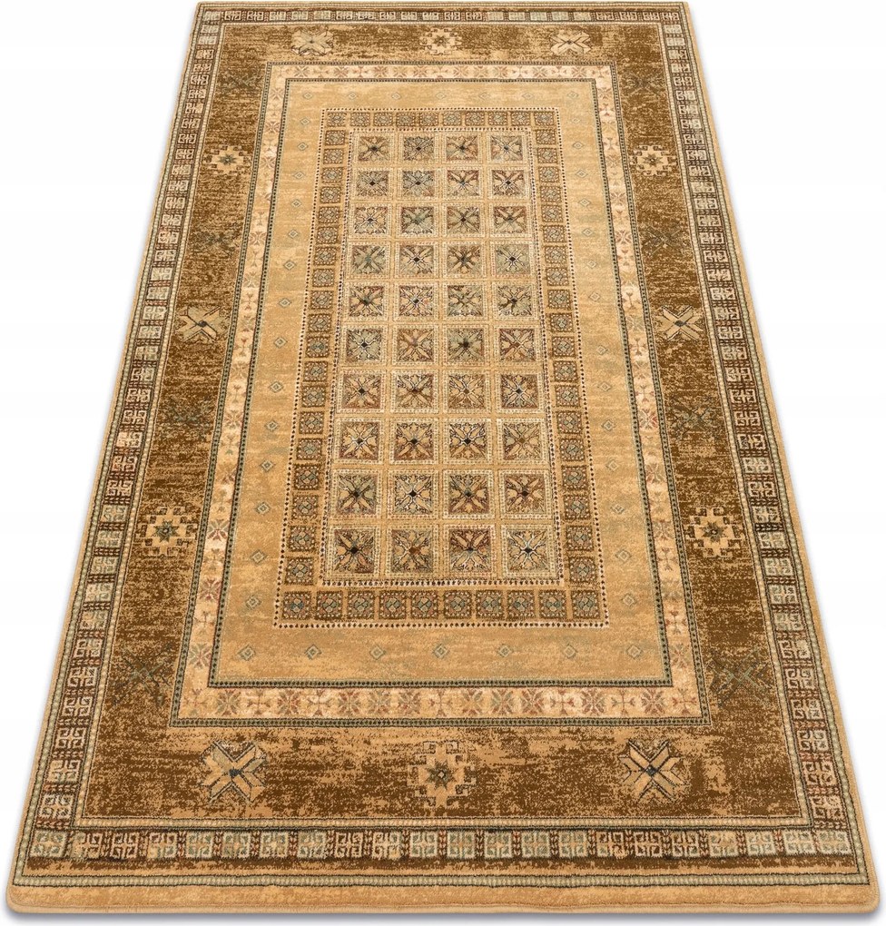 Nappali Szőnyeg Omega Antik bézs Keret Klasszikus Gyapjú 100x150 cm