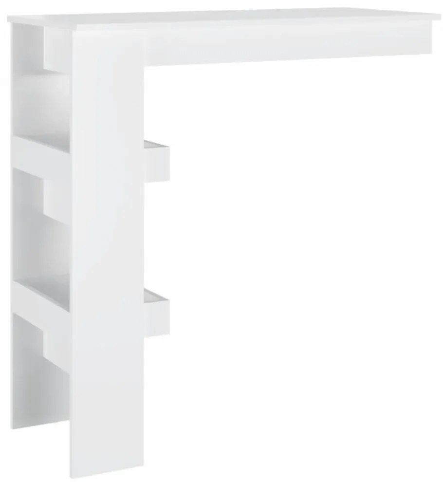 magasfényű fehér fatermék fali bárasztal 102 x 45 x 103,5cm