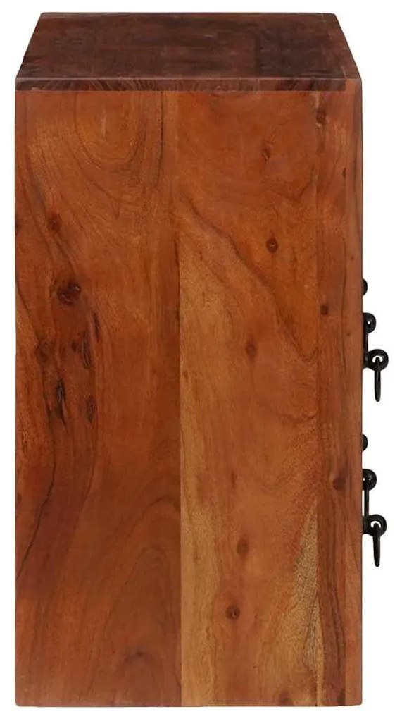 Széf fiókkal Barna 80 x 30 x 55 cm tömör akácfa
