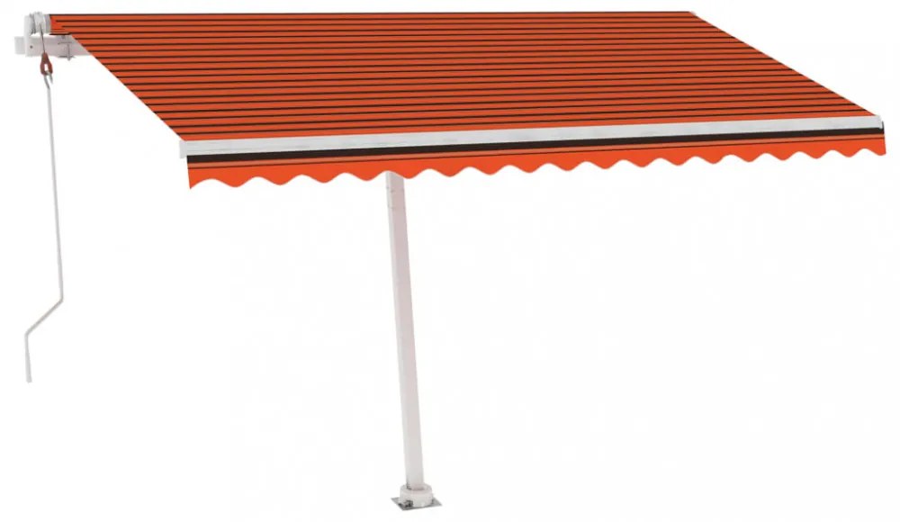 narancssárga-barna automata póznás napellenző 450 x 300 cm