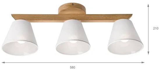 Brilagi - LED  Felületre szerelhető csillár  ANTHONY 3xE14/40W/230V tölgy/fehér